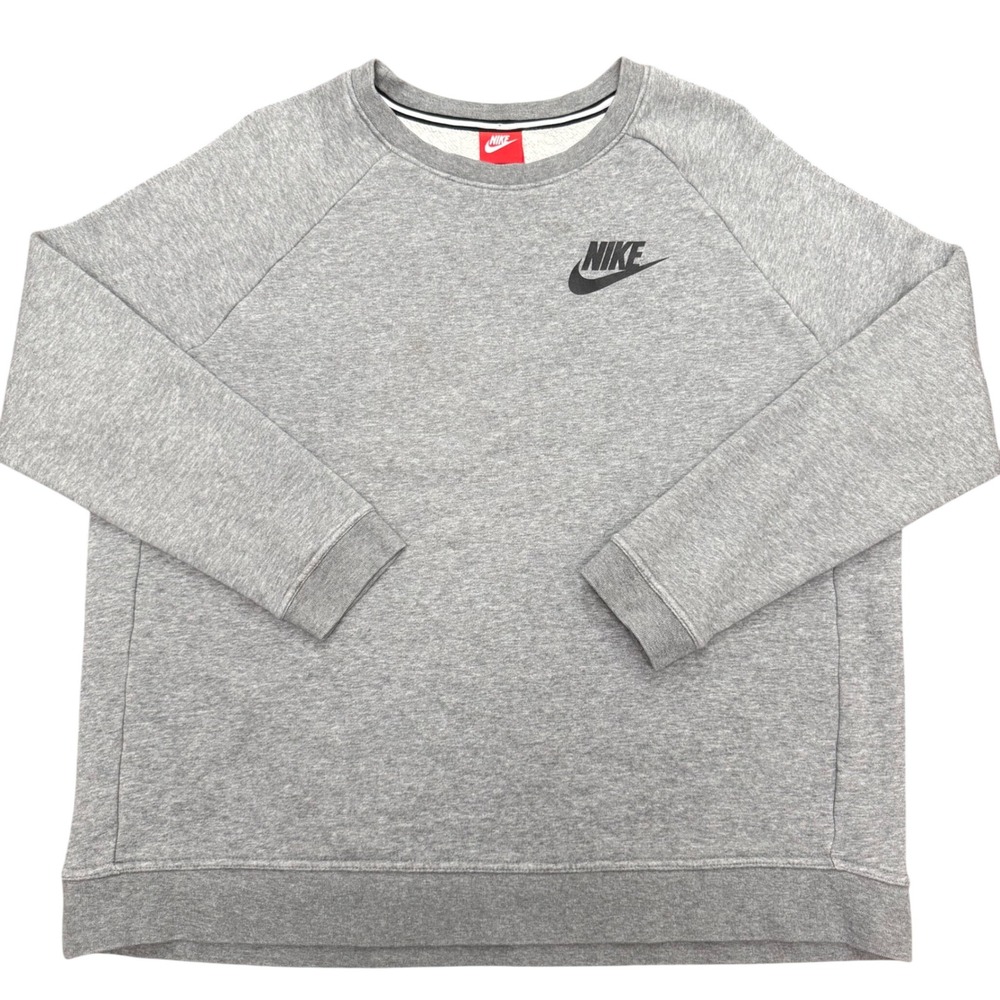 Nike Sportswear Rally Womens Crew Sweatshirt XL Gray Fleece Pullover 826662-091